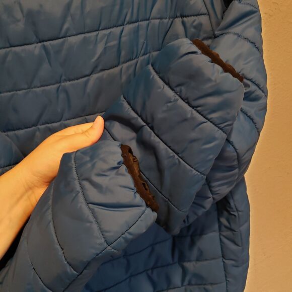 New Balance Men's Medium Blue Quilted Tech Puffer Winter Jacket - Picture 7 of 10